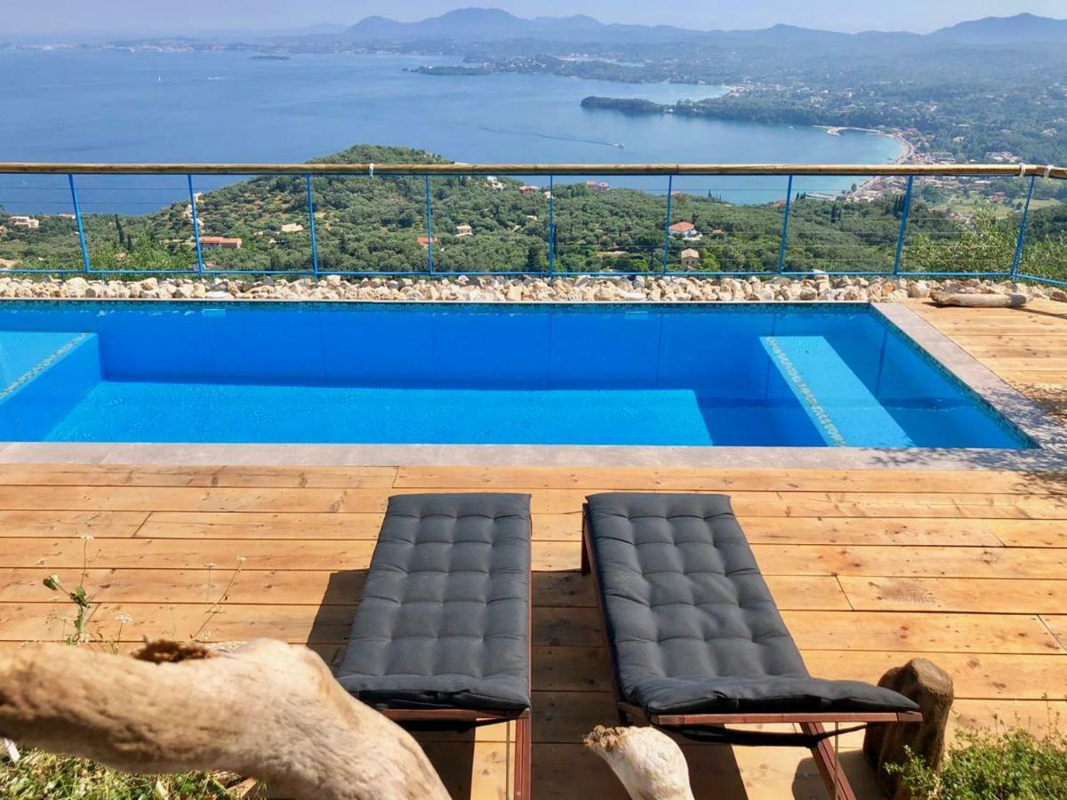 House Teigan Of Villa Intaba Breath Taking Sea Views Corfiot Riviera Corfu Island Greece With Pool Close To Ipsos Beach Pyrgi  Exterior foto